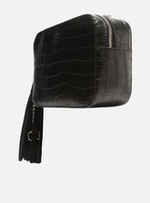 BOLSA TIRACOLO PRETA CROCO PEQUENA BARBICACHO A 58100 0588 0001 AREZZO